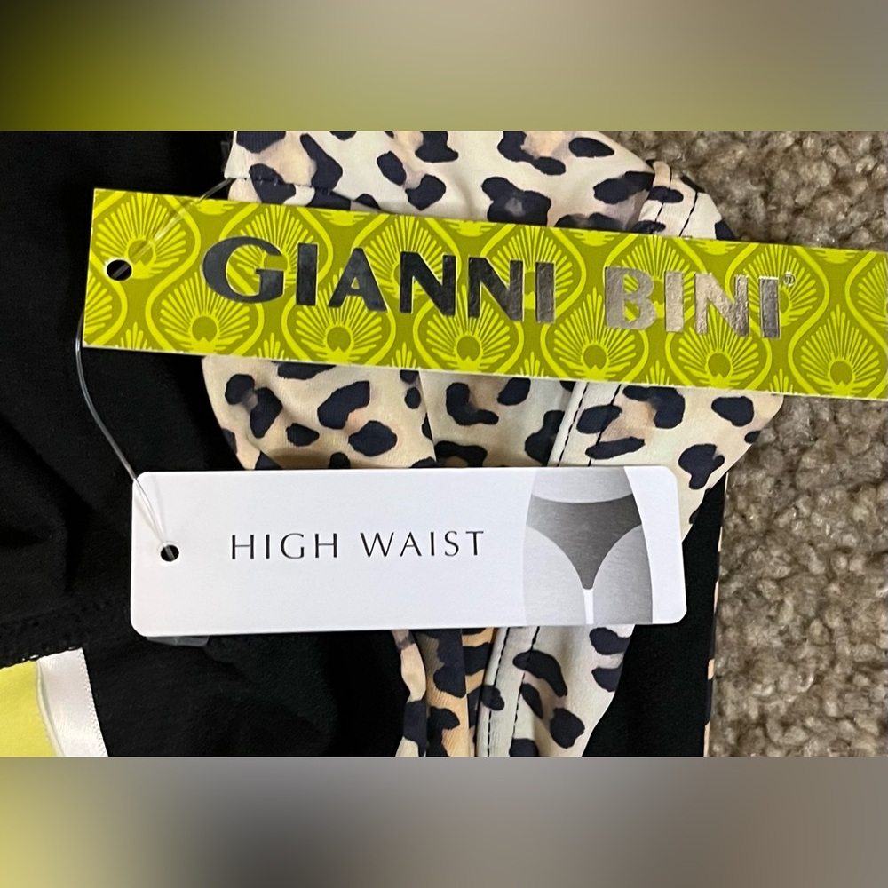 Gianni Bini Leopard Print High Waist Bikini Bottoms size M - Picture 6 of 7